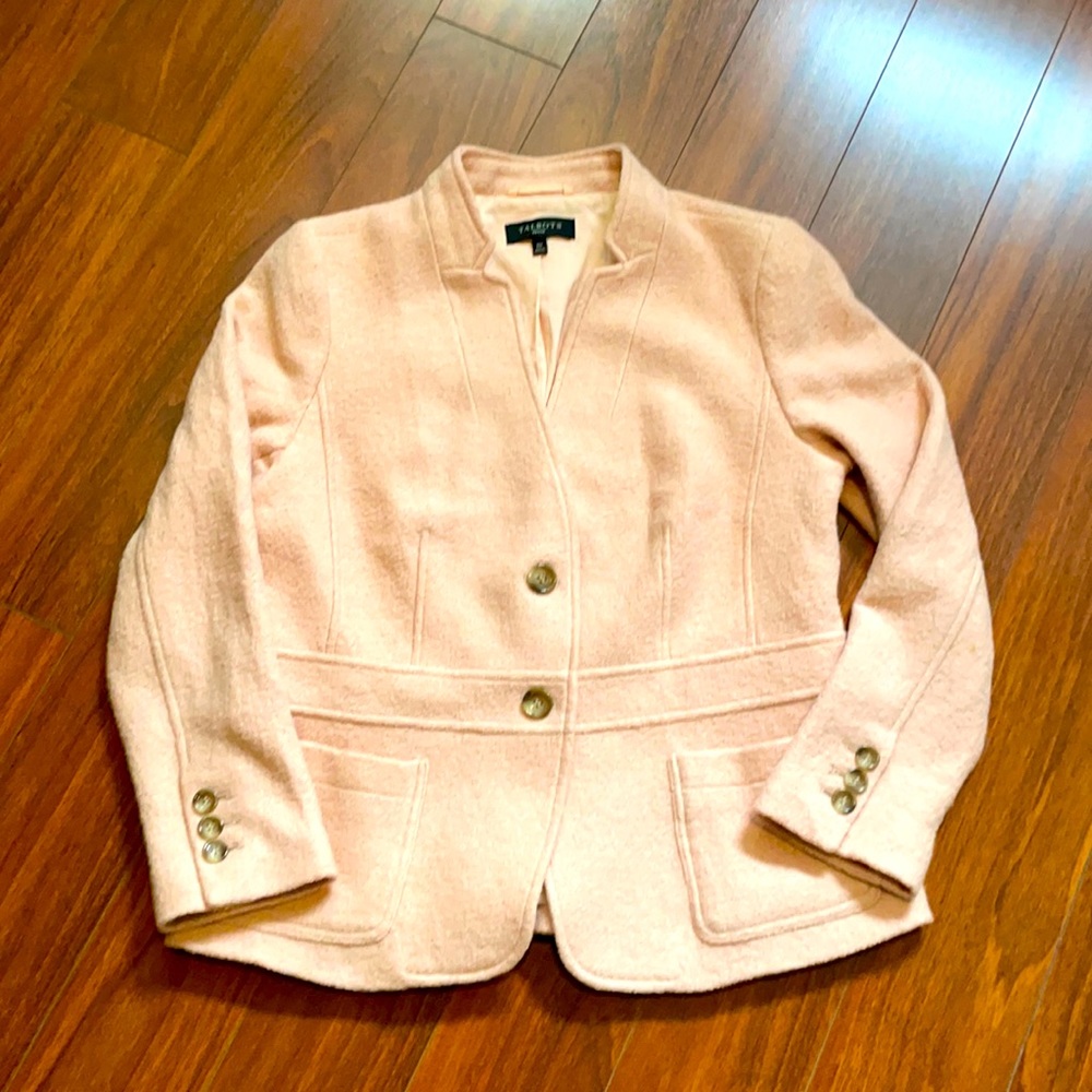 Talbots size 10 petite pink wool lined jacket